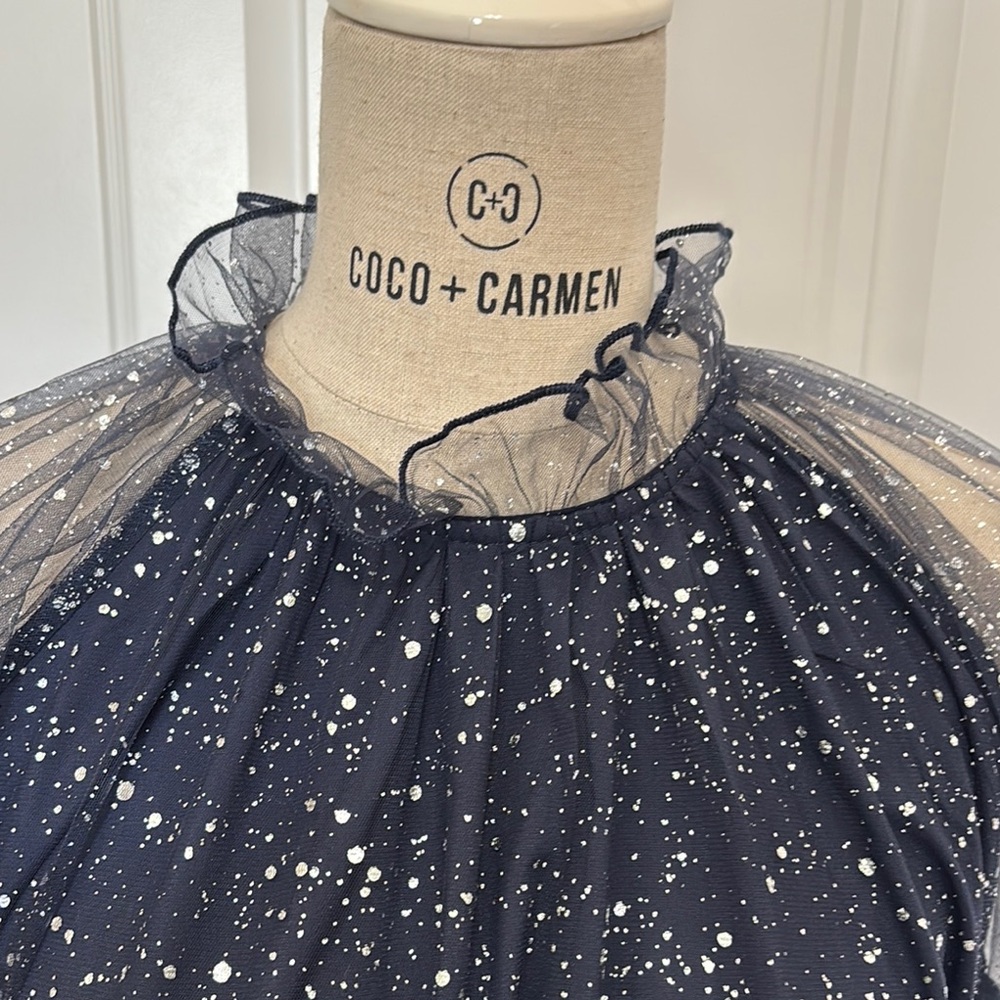 SHEIN Navy Blue Sparkle Long Sleeve Dress - Picture 4 of 15